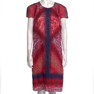 Peter Pilotto Red and Blue Silk Shift Dress